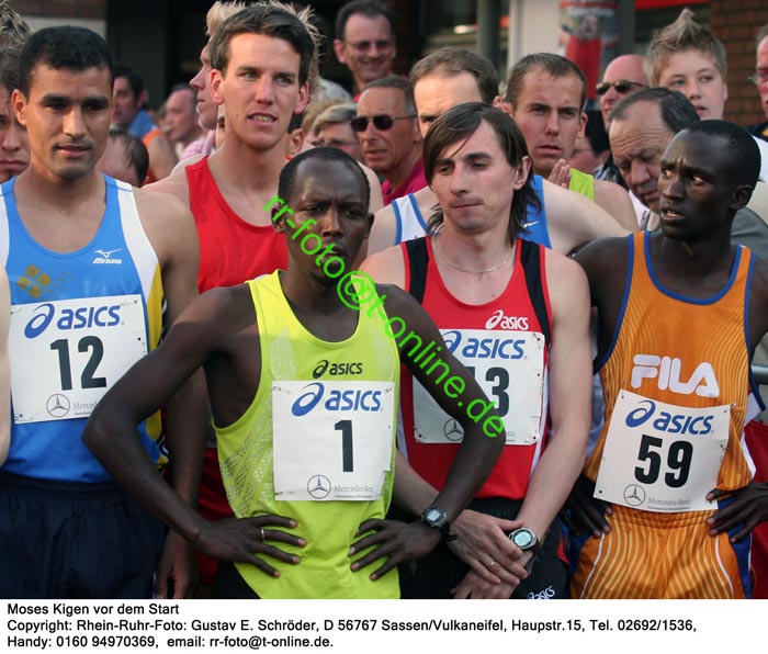 Moses Kigen vor dem Start
