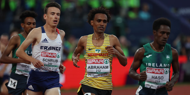 Philimon Abraham war bei der letzten EM über 10.000m dabei. In Rom läuft er den Halbmarathon (Foto von Theo Kiefner) Abraham1 EM2022 Kiefnerfoto