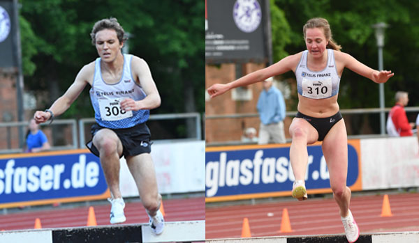Oskar Bayer und Susanne Brünnig schlagen sich in Weinstadt über die 3.000m Hindernis gut (Fotos von Claus Habermann) BruennigBayer1 Weinstadt Habermannrfoto