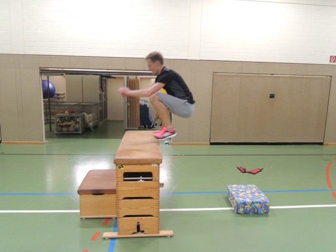 Kraft & Kastenaufsprünge bereiten Hoch-Tiefsprünge vor (Foto: Karsch) Sprintkraft8 Karsch Foto